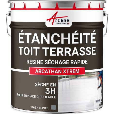 Arcane Industries – Résine d'étanchéité polyuréthane 17 kg – Séchage 3h – 100% étanche pour terrasse et balcon – Circulable piéton et véhicule