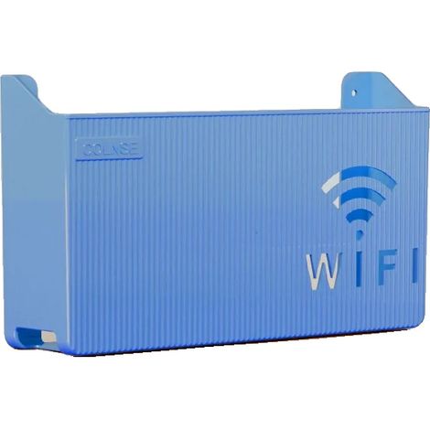 Caja de almacenamiento para router, diseño de montaje en pared, organizador de cables, azul (1/2)