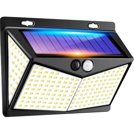 Lampe Solaire Extérieure Avec Détecteur De Mouvement - 208 Led - Pour Clôture Porte D'Entrée Carport - 1 Pièce