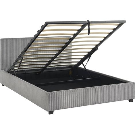 sweeek - Boxbett mit Lattenrost und Kopfteil, 140 x 190cm, Cord-Finish (1/5)