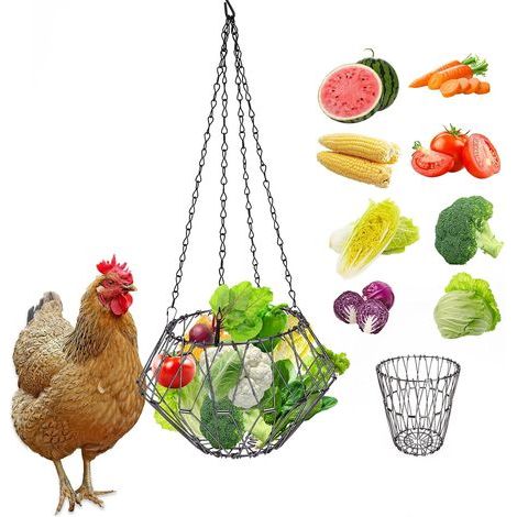 1 Mangeoire Pliable, Acier Inoxydable, Chaîne Réglable, Pour Poulet, Canard, Lapin (1/5)