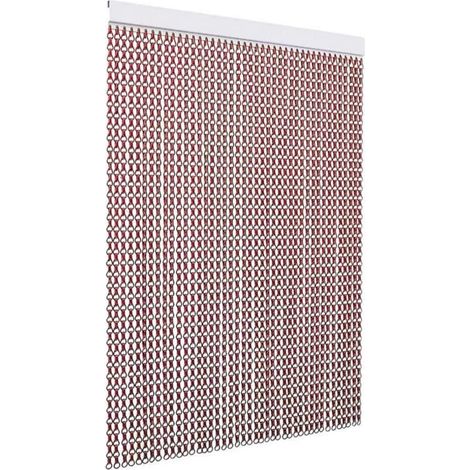 TENDAGGIMANIA Tenda Antimosche per Porte e Finestre - Colore binario: Argento - Modello Catena in Alluminio - (L.80 CM X H.240 CM, Rosso)