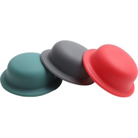 Lot de 3 couvercles de couvercle de casserole en silicone, résistants à la chaleur, antidérapants pour une cuisine sûre, accessoires de cuisine réutilisables, gris, rouge, vert (1/5)