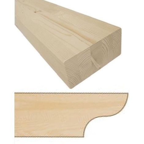 Travetti / Travi in legno lamellare abete GL24h con Lavorazione 1 lato / 8 x 12 cm / 100 cm