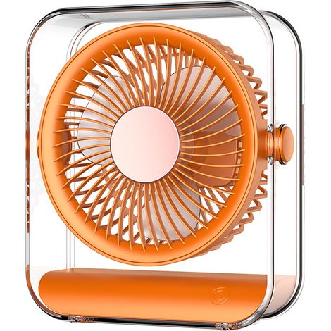 Ventilador de escritorio portátil, circulador de aire, ventilador ajustable para viajes, oficina, dormitorio, oficina en casa, dormitorio universitario o mesa de cocina, color naranja. (1/5)