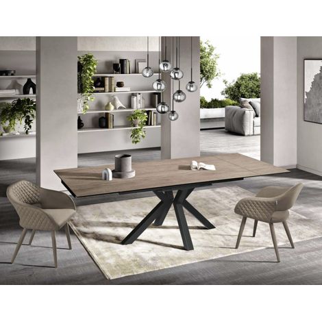 Tavolo cucina allungabile 240 cm piano gre's porcellanato Rovere JACKY (1/5)