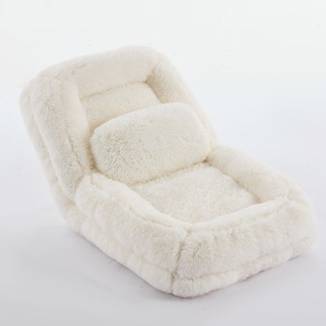 CAIzi[Nouveautés] [vidéo fournie] lit pour humain et chien, canapé paresseux, canapé de sol réglable 5 positions, chaise gaming au sol, salon, adapté au gaming, à la méditation et à la détente, tissu  (1/5)