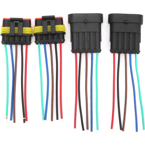 Connecteur électrique étanche pour voiture, 2 jeux de 4/5/6 broches, prise avec câble métallique 5P