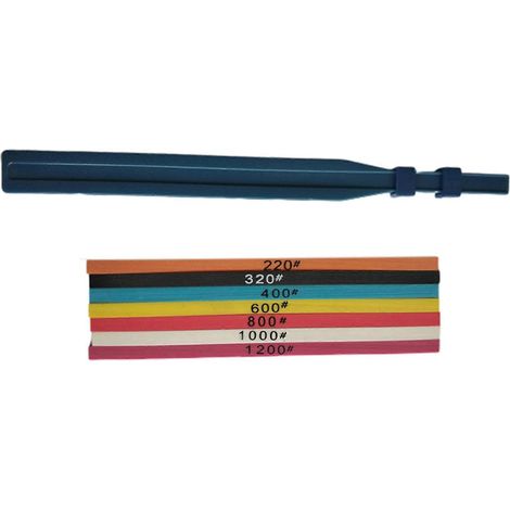 Lot de 7 pierres à aiguiser en fibre de céramique super résistante, 100 x 4 x 1 mm, pour moules (1/4)