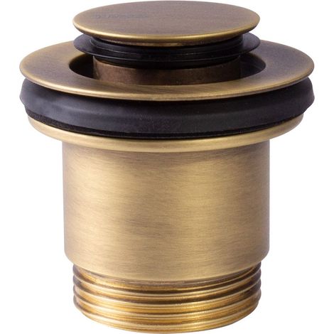 TRES 24284020LM Válvula de Desagüe Click-Clack Simple-Rapid Lavabo con Opción Siempre Abierta Color Latón Viejo Mate - ref: 24284020LM