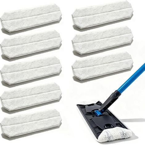 Lot de 8 housses de rechange pour serpillère - Lavables et durables - Pour sols stratifiés, carrelage, planches, sol en pierre, salle de bain, cuisine - Housse universelle pour tous les sols durs (1/5)