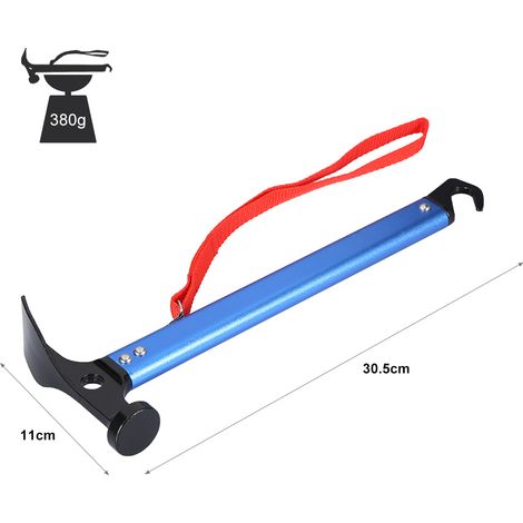 Marteau de tente léger en aluminium avec manche ergonomique - 3 coloris disponibles (1/4)