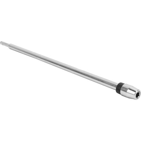 Porte-embout de tournevis magnétique en acier au carbone argenté, tige hexagonale 1/4", longueur 300 mm, pour perceuses électriques (1/5)