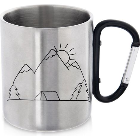 Tazza da viaggio in acciaio con moschettone, 350 ml (1/5)