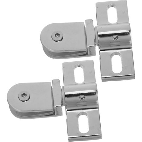 Charnière Pivot Porte Douche en INOX Kit De Réparation 2 Pièces Pince Supérieure Et Inférieure Pièces De Rechange pour Porte De Vitrine Et Salle De Bain (1/4)