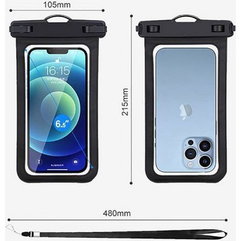 étui téléphone étanche - 1 pièce, protection complète sous eau - Noir - Convient pour smartphones étiquette HBCL (1/4)