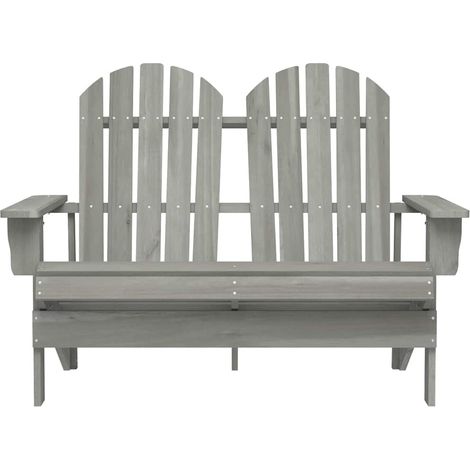 Gartenstuhl Adirondack 2 Plätze aus massivem Fichtenholz grau