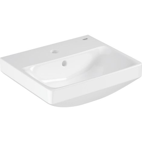 Lavabo Grohe Euro céramique 45cm avec trou de robinet et trop-plein blanc alpin (1/5)