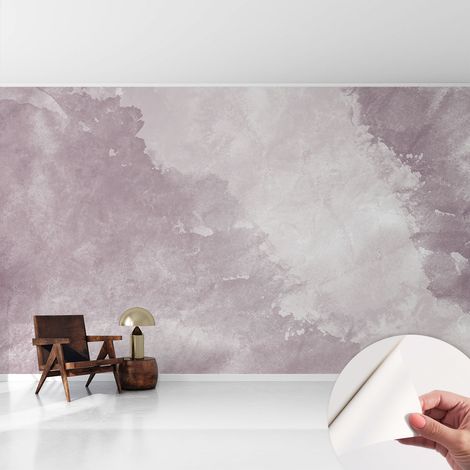 Selbstklebend Tapete - abwaschbar - Arbeitszimmer - Esszimmer- Top Qualität Violette Abstraktion 416x254 cm