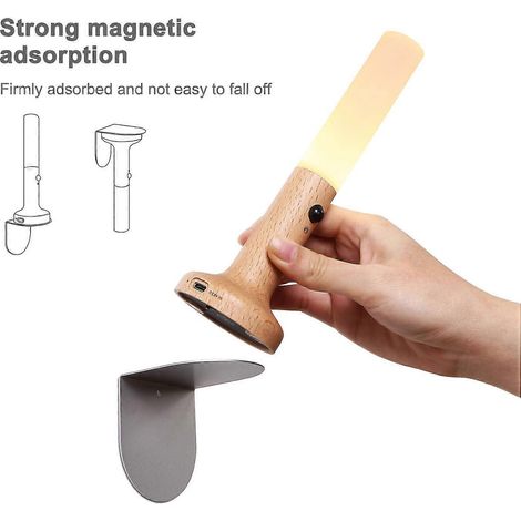 Intelligente Tisch- und Wandleuchte mit Bewegungssensor, wiederaufladbare LED-Ambienteleuchte aus Massivholz für den Innenbereich