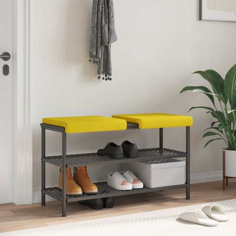 vidaXL Cuscino per panchina 2 pz Tessuto Giallo Chiaro (1/5)
