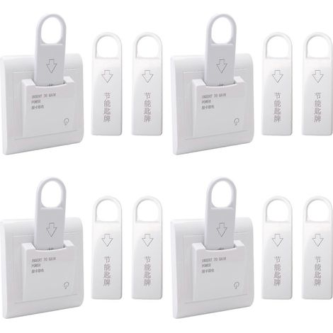 4 interrupteurs magnétiques haut de gamme pour hôtels, avec clé d'alimentation et 12 cartes. (1/5)