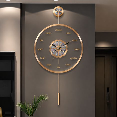 Horloge Murale Ronde en Laiton Mouvement Silencieux Quartz Salon 6 × 6 × 6 cm 6 g – Livraison gratuite (1/4)