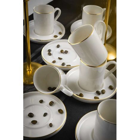 Juego de tazas de café Set 6 x 6 x 6 cm / 90 ml (6 Pieces) 100% Porcelana (1/4)