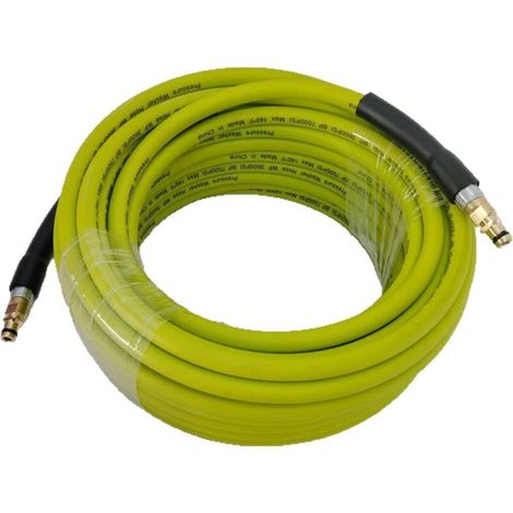 Tuyau de rechange pour nettoyeur haute pression Karcher série K - Compatible avec K2 K3 K4 K5 K7 avec connecteur rapide à clic - Diamètre du tuyau : 11,2 mm - Jaune (1/5)
