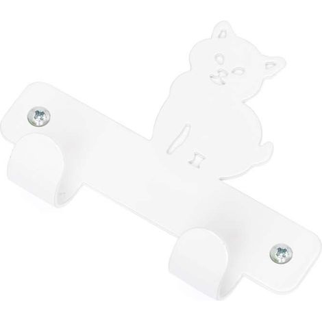 Appenditutto gatto 2 posti in metallo bianco