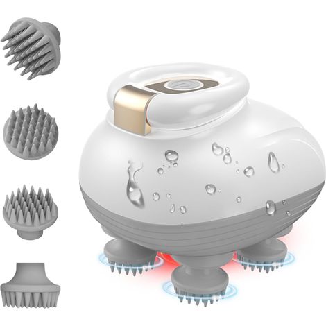 Massager Electrique Pour Le Cuir Chevelu - 3 Niveaux De Vitesse - Etanche - Sans Fil - Rechargeable - Pour Relaxation Et Stimulation Capillaire - 1 Piece (1/5)