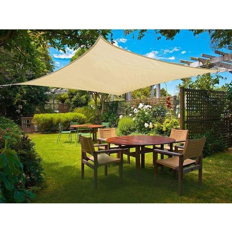 Voile d'ombrage imperméable pour jardin - rectangulaire 2x3m, protection UV, résistante aux intempéries