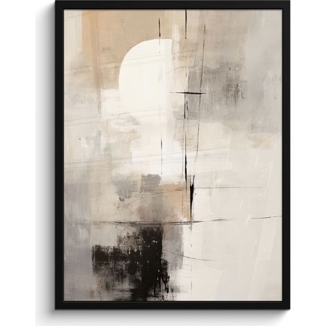 AFFICHE ENCADRÉE Abstrait - Art - Gris Tableau Décoration Murale 60x80 (1/5)