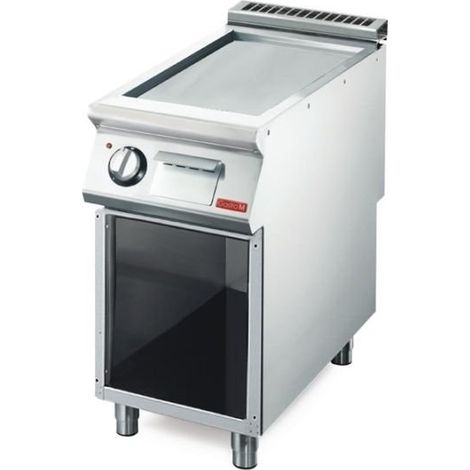 Plancha inox électrique à plaques lisses, 5400 W, 400 V - TRI