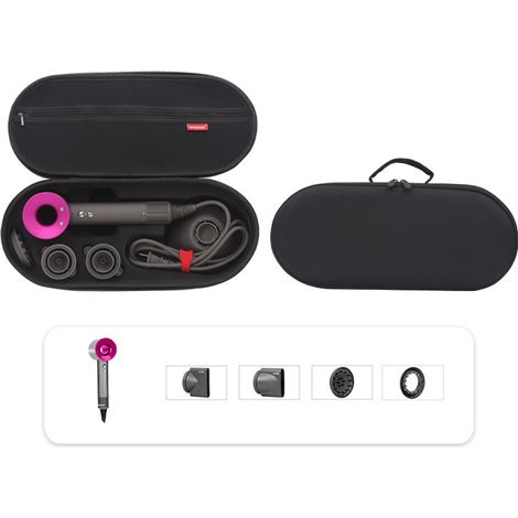 Étui de voyage adapté au sèche-cheveux Dyson Supersonic, compatible avec les modèles Dyson HD15, HD08, HD07, HD03 et HD01 (gris). (1/3)