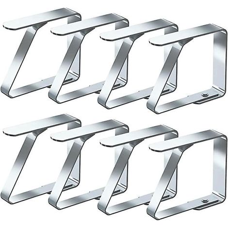 pinces  Nappe Ensemble De 8 Acier Inoxydable Nappe Clips Anti-glissant (4cm X 8 Pices) (1/5)
