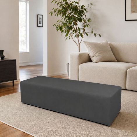 Dmora - Pouf Abra, Mehrzwecksessel, Sitzsack, Hockerhocker, Made in Italy, 180x40 h42 cm, Grau (1/4)