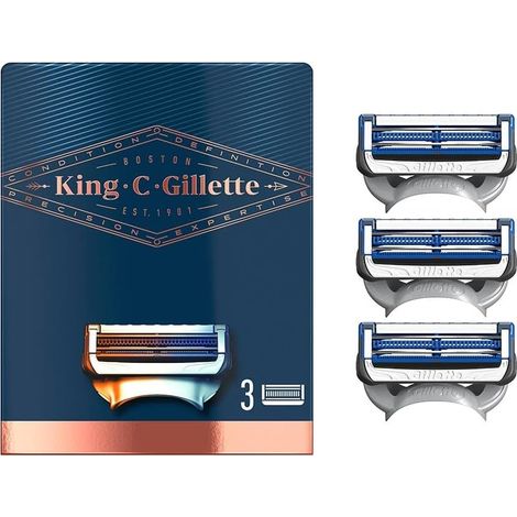King C.Gillette Lames de rasoir pour homme pour le cou, 3 lames de rechange - 20 g (1/5)