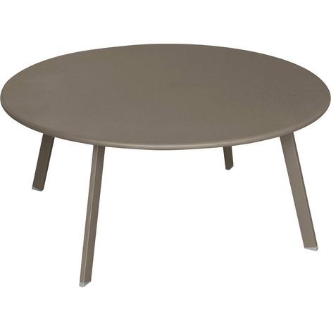 Hesperide – Table d'appoint ronde 90cm – Acier traité époxy tonka – Résistante aux intempéries – Finition mate pour extérieur
