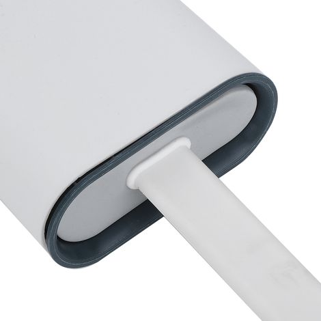 Wandmontierter WC-Schwamm mit belüfteter Halterung und ergonomischem Griff – PP- und TPR-Eckenreinigungsset (355 x 100 x 43 mm, weiß, rosa, blau, grau) (1/5)
