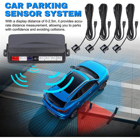 Système de radar de recul arrière de capteur de stationnement de voiture avec 4 capteurs détection de Distance affichage LCD avertisseur sonore.