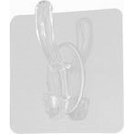 TRADE SHOP - Set 2pz Ganci Adesivi Appendino Doppio A Muro Bagno Cucina Casa Trasparente 87755 -