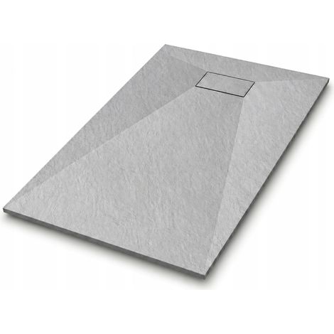 Receveur de douche - 120 x 90 cm - Gris - Rectangulaire - SMC avec siphon (1/5)