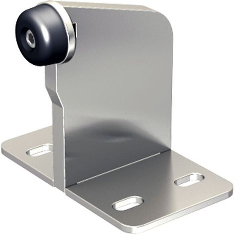 Butée à visser en acier zingué – Butoir de fin de course pour portail coulissant – Platine 120 x 72 mm – Bouton diamètre 30 mm (1/2)