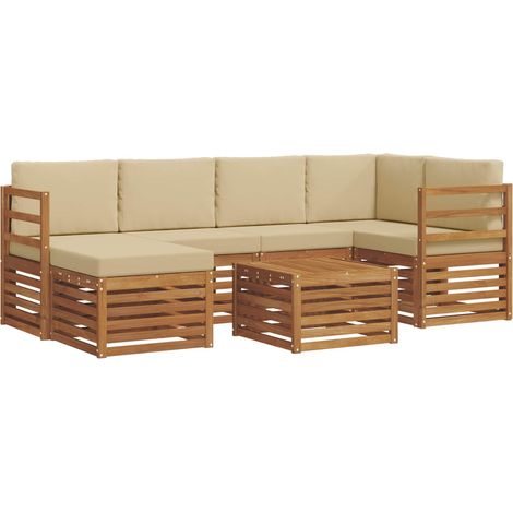 Sectional Sofa Set with Cushion 7 pcs Natural and Beige vidaXL (1/5)