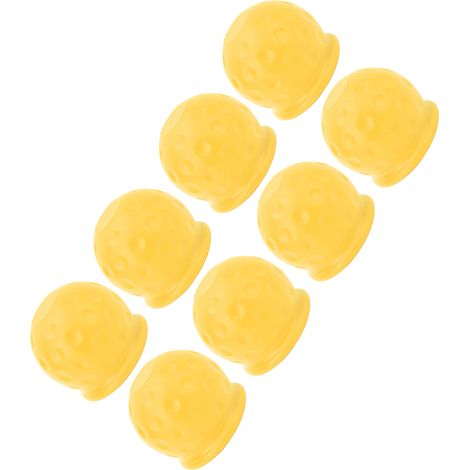 Cache-boules d'attelage 50mm x8, protection renforcée, robuste et souple, pour remorque, camping-car, voiture, jaune (1/5)