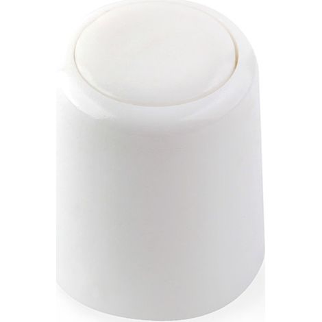2 Topes de puerta para suelo o pared atornillable con acabado blanco. Dimensiones: 28x28x34 mm -