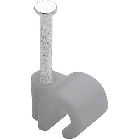 Attache Cable - Range Cable - Fixation Cable électrique - Clips Cable - Serre Cable - Cavalier Cable - Attache-câble avec Clou Acier - 25 Attache Fils D20/25 Gris (1/3)