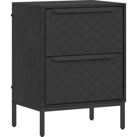 Black Chest of Drawers with 2 Fabric Bins and Aluminum Handles for Stylish Storage Solutions