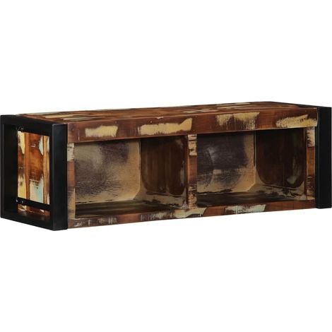 Mobile porta TV multicolore pratico e salvaspazio 80 x 30 x 25 cm in legno di recupero 020057662